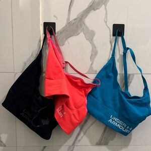 Under Armour Tri-Color Sports Bras - Black, Coral, Teal